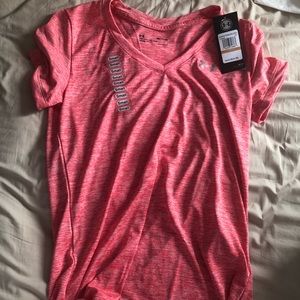 Pink under armour vneck T-shirt